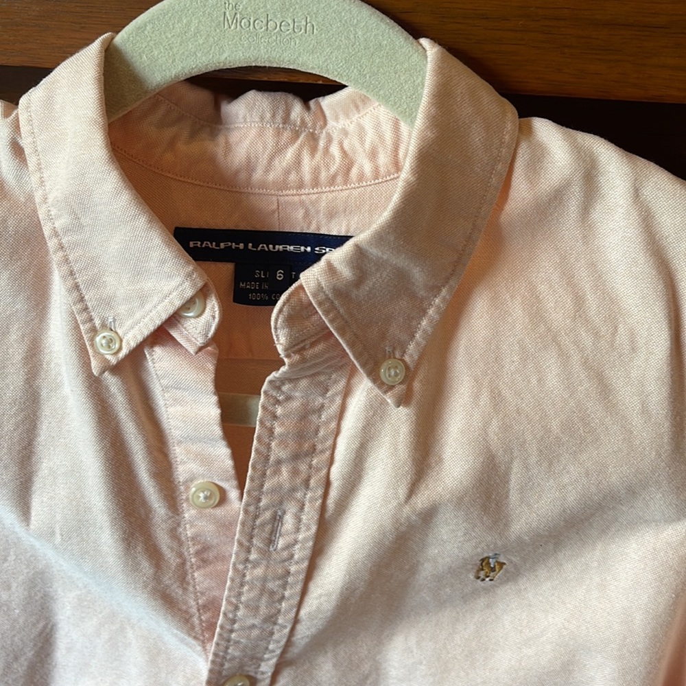 Peach Ralph Lauren button up - Picture 2 of 3